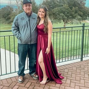 Burgundy bridesmaid/ prom dress